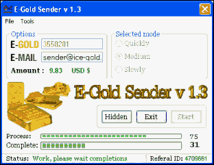 Автосборщик бонусов E-gold Sender v 1.3